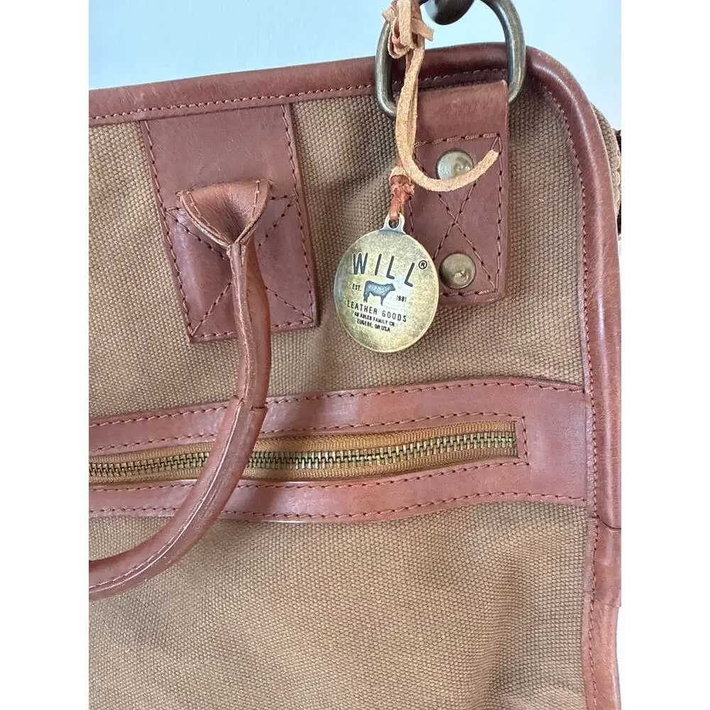 Will Leather Goods Aldridge Briefcase in Tobacco Brown